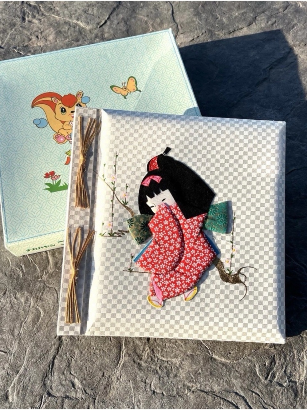 Vintage MCM Oriental Photo Album Baby Book Child Fabric Cover Chinese New - Picture 2 of 16